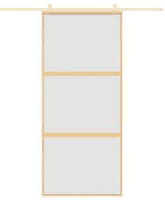 Porta deslizante 90x205 cm vidro ESG fosco/alumínio dourado