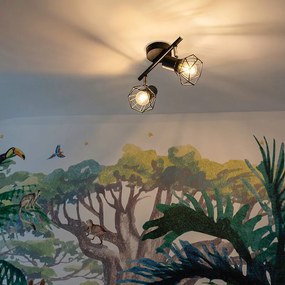 Projetores ajustáveis Art Déco pretos 2 luzes - Mosh 2