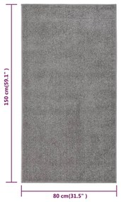 Tapete de pelo curto 80x150 cm cinzento