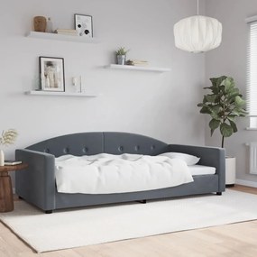 Sofá-cama 100x200 cm veludo cinzento-escuro