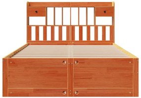 Cama com estante sem colchão 140x200 cm pinho maciço