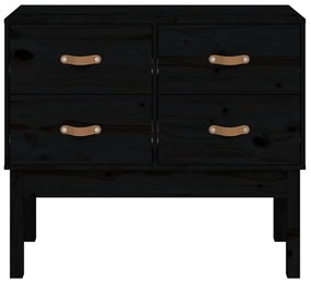 Mesa consola 90x40x78 cm madeira de pinho maciça preto