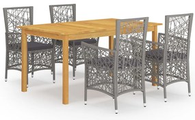 vidaXL 5 pcs conjunto de jantar para jardim cinzento