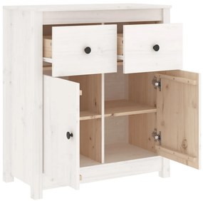 Aparador 70x35x80 cm madeira de pinho maciça branco