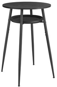 Mesa de bar com espaço de arrumação Estilo meio século-moderno Coleção EKHO 70 x 70 x 91 cm Preta