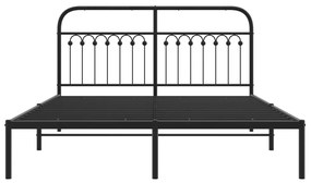 Estrutura de cama com cabeceira 160x200 cm metal preto