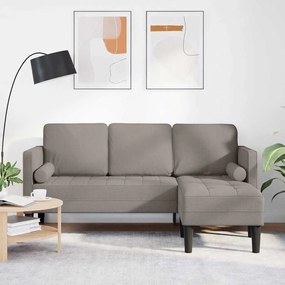 Sofá L de 3 lugares vidaXL em taupe de 160 cm