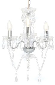 vidaXL Lustre com contas redondo 3 x E14 prateado