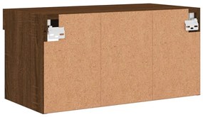 Móvel de TV com luzes LED 60x30x30 cm carvalho castanho