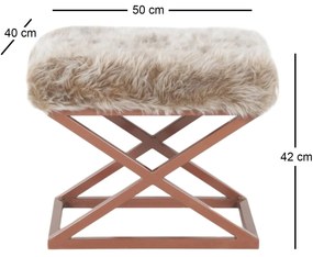 Pouffe Capraz – Copper – 50x42x40 cm