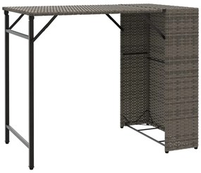 5 pcs conjunto de jantar para jardim dobrável vime PE cinzento