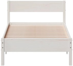 Cama sem colchão 75x190 cm madeira de pinho maciça branco
