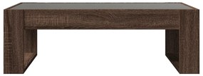 Mesa centro luzes LED Infinity 90x53x30 cm carvalho castanho