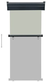 Toldo lateral para varanda 80x250 cm cinzento