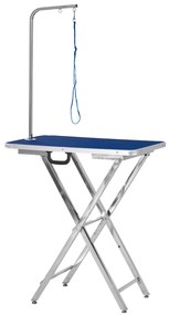 PawHut Mesa de Tosquia para Cães com Bancada Antiderrapante Alça e Braço com Altura Ajustável 72x45x74-81 cm Azul | Aosom Portugal