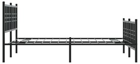 Estrutura de cama com cabeceira e pés 120x190 cm metal preto