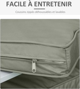Almofadas para cadeiras e poltronas de jardim (NÃO INCLUÍDO) – assento e encosto com capas removíveis em poliéster, 56x52/56x46 cm, cinzento escuro