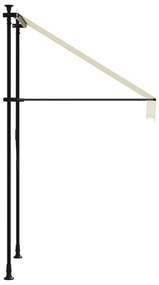 Toldo retrátil 100x150 cm tecido e aço cor creme