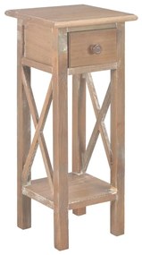 vidaXL Mesa lateral castanho 27x27x65,5 cm madeira