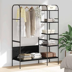 vidaXL Suporte para Roupas Preto 120 x 44 x 160 cm Madeira processada