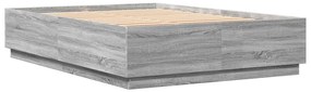 Estrutura de cama 140x200 cm derivados de madeira cinza sonoma