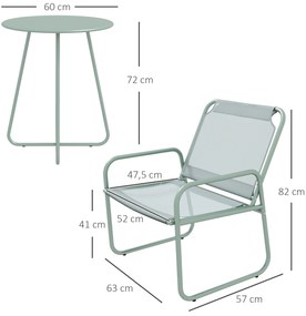 Conjunto de Móveis de Jardim Conjunto de 1 Mesa Redonda e 2 Cadeiras d