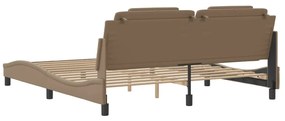Estrutura cama cabeceira 180x200 cm couro artificial cappuccino