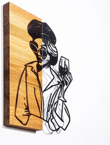 Acessório Decorativo de Parede Woman 2 – Preto e Nogueira Clara – 39 x