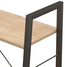 Estante de pé 3 prateleiras 56x35x108 cm castanho-claro e preto
