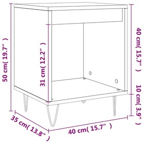 Mesa de cabeceira 40x35x50 cm derivados madeira carvalho sonoma