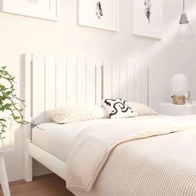 Cabeceira de cama 145,5x4x100 cm madeira de pinho maciça branco