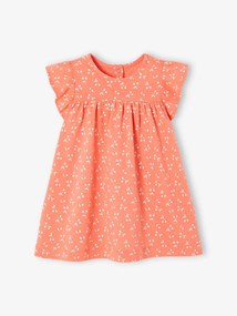 Vestido em jersey, para bebé rosa claro estampado