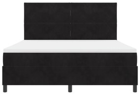Cama Box Spring com Colchão Preta Super King Veludo