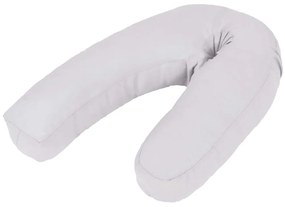 vidaXL Almofada de gravidez em forma de J 54x(36-43) cm cinzento