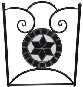 Conjunto bistrô azulejos de cerâmica 3 pcs preto e branco