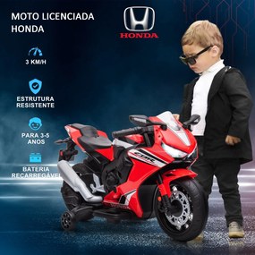 HOMCOM Mota Elétrica com Licença HONDA para Crianças de 3-5 Anos Mota