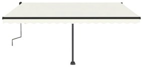 Toldo retrátil manual com LED 450x350 cm cor creme