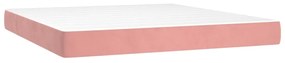 Cama box spring c/ colchão/LED 180x200 cm veludo rosa