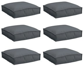 Kit de 6 almofadas de palete antracite 40 x 40 x 8 cm, em tecido Oxfor