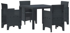 vidaXL Conjunto de Jantar para Jardim 5 pcs Antracite Polipropileno