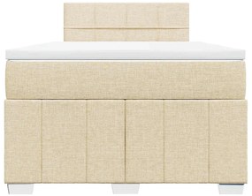 Cama com molas/colchão 120x200 cm tecido cor creme