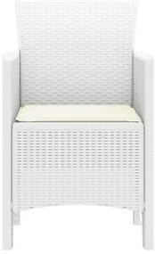 Conjunto de Cadeiras de Jardim 4 pcs Branco 53 x 49 x 85 cm
