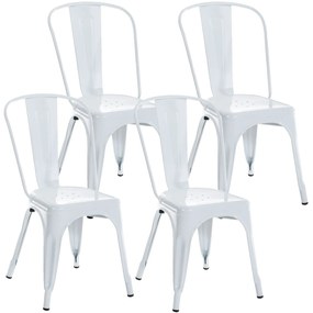 Conjunto de 4 cadeiras Benedikt 44 x 89 x 48 cm Branco