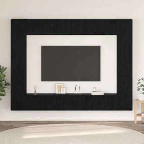 vidaXL Conjunto de móvel de TV com prateleira com armazenamento com porta 10 pcs Carvalho Preto