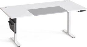 Secretária elétrica ajustável em altura,180 x 80 x (72-120) cm, com função de memória branco-cinzento