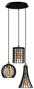 Chandelier Fellini – Preto – 49 x 49 cm