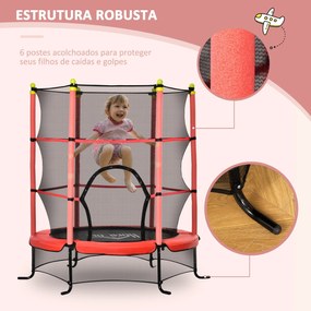 HOMCOM Trampolim para Crianças acima de 3 Anos Cama Elástica Infantil