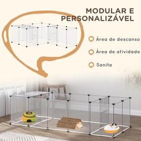 PawHut Recinto para Animais de Estimação DIY com 20 Painéis de Resina