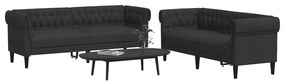 2 pcs conjunto de sofás tecido preto