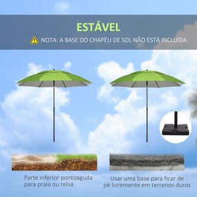 Chapéu de Sol de Praia Ø185x205 cm Chapéu de Sol de Praia com Teto Dup